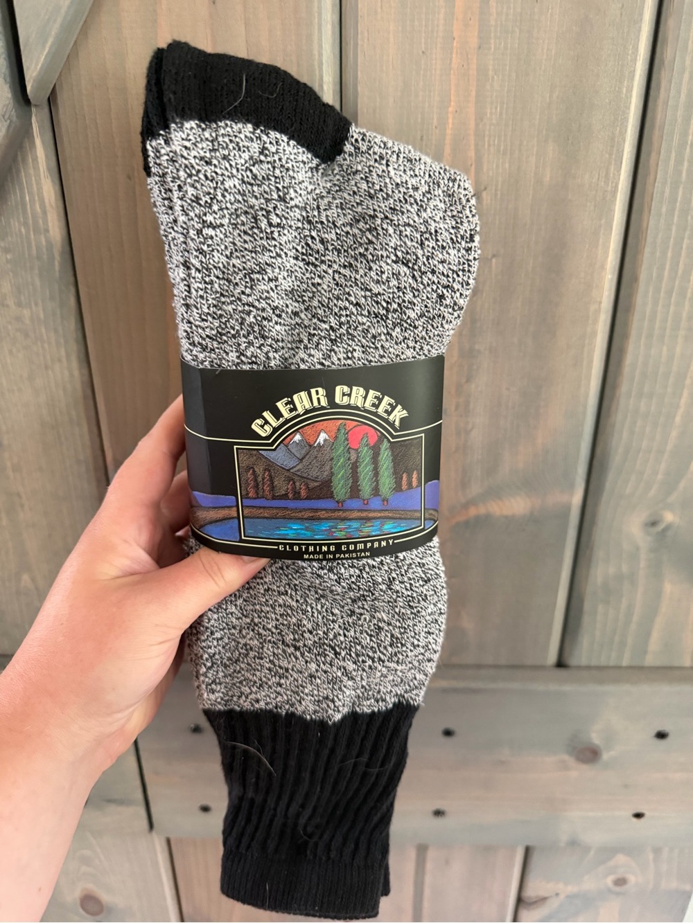 Men's Black & Gray Marled Casual Crew Socks